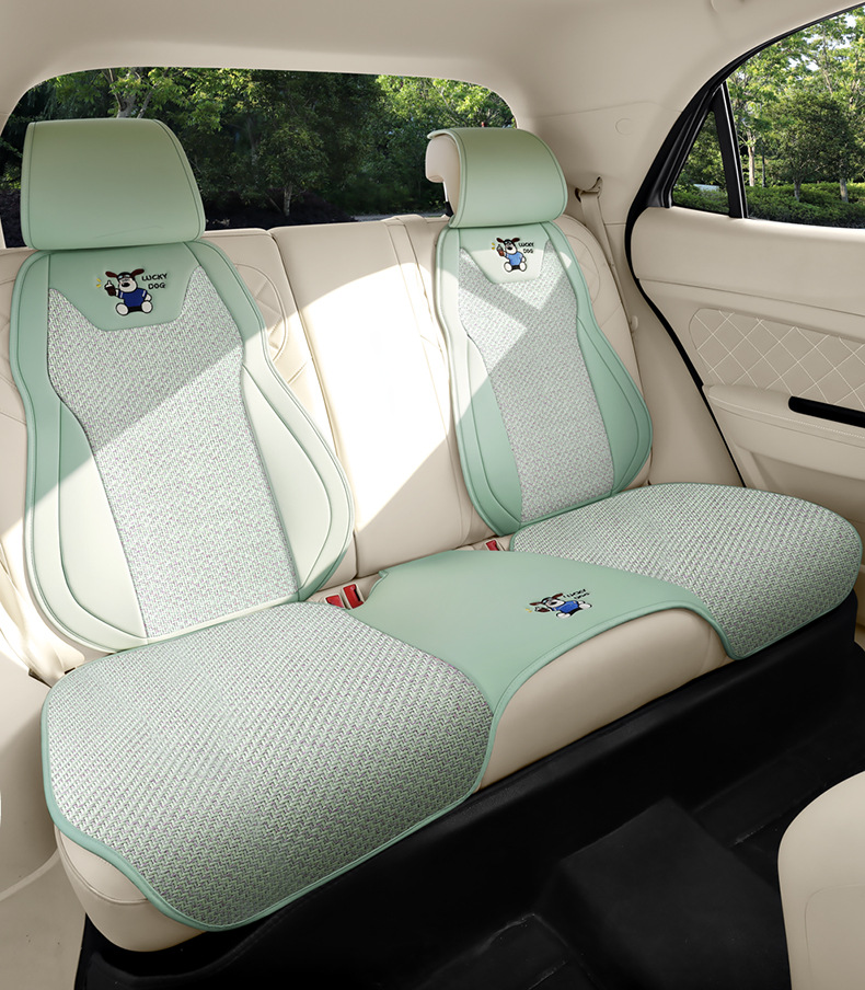 Cartoon car seat cushion half-cover summer car seat cushion breathable cool pad universal for all seasons long-sitting ice rattan