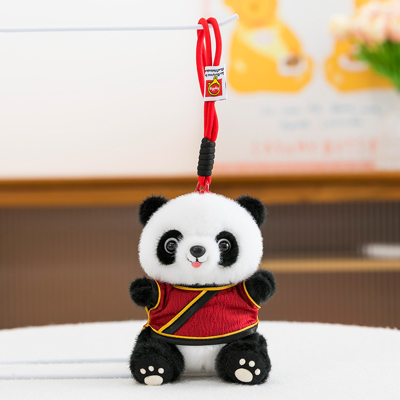 Tesoro nacional panda muñeca colgante Tang traje chino Chengdu panda muñeca regalo de cumpleaños impresa logotipo juguetes de peluche