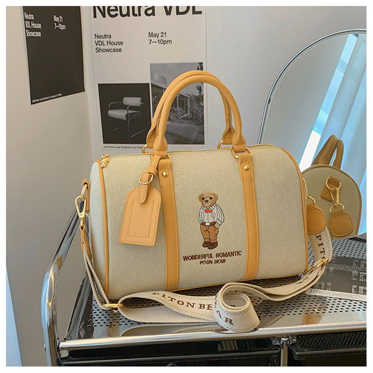 Women's Bags genuine large capacity wide band one shoulder messenger commuter Boston pillow bag female new high end_voghion.com