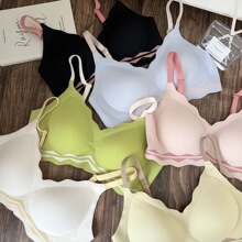原版冰淇淋色系无痕撞色内衣无钢圈舒适聚拢少女学生运动睡眠文胸