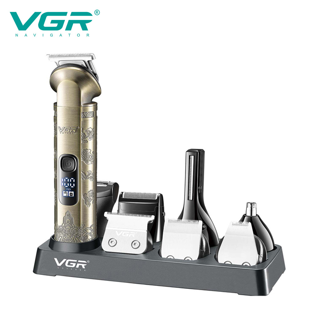 VGR110 8-in-1 Herren-Haarschneidemaschinen-Set für den Heimgebrauch: Konturtrimmer, Nasen- und Kotelettentrimmer_voghion.com