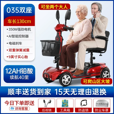 Qatlanan elektrik velosipedlər — Foldable Electric Wholesale - 22luxury-035-adult-two-seater-model12ah-lead-acid-9inch-anti-explosion-tires-350w-motor-24v