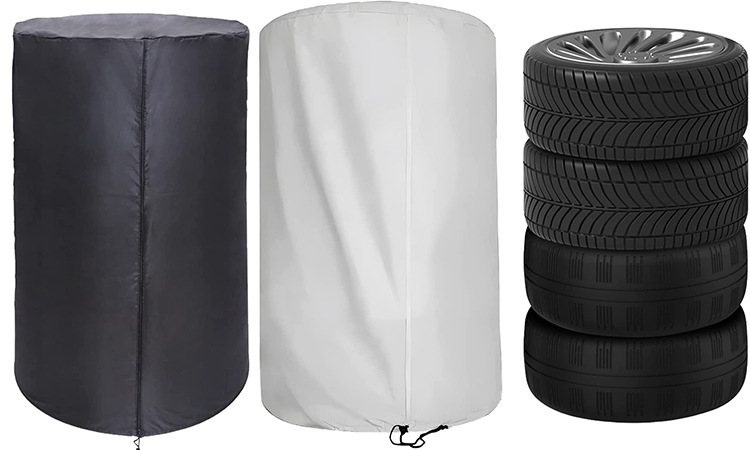 Amazon Cross-Border Tire Dust Cover Oxford Cloth Spare Tire Cover Oxford Cloth 4 Tires Stacked Sun Protection Cover