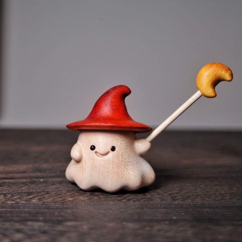 工厂直销白枫木崖柏魔法小精灵摆件创意木雕饰品可爱小精灵摆件|undefined