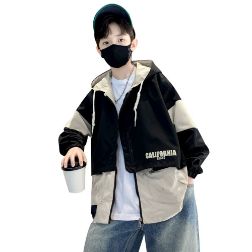 Children's clothing boys' autumn jacket spring/autumn style 2024 new mid-to-large size children's trendy spring bomber jacket for boys