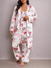 U7887 代发速卖通亚马逊跨境新款女士家居服花卉印花睡袍&吊