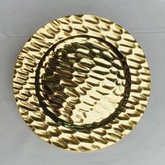 Super shiny concave and convex texture high-end wedding banquet plate main plate backing plate European plate high-looking fruit plate customer fruit plate