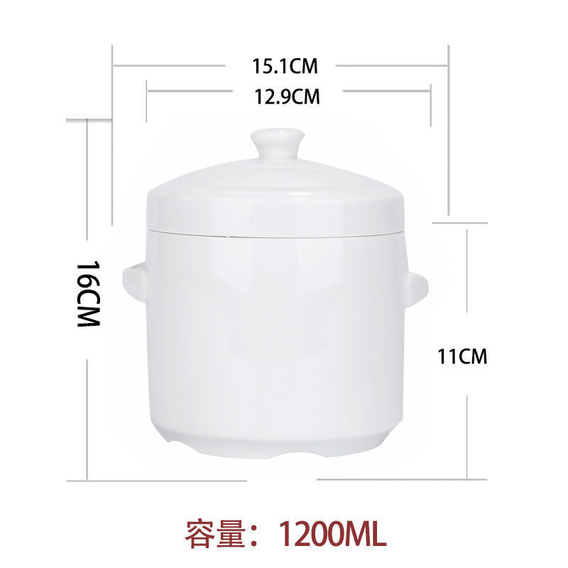 双盖骨瓷陶瓷燕窝炖盅带隔水炖盅内胆蒸汤盅大小号家用碗纯白炖罐|undefined