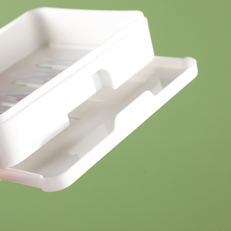 Doble capa de jabón caja de jabón dormitorio con cubierta caja de jabón caja de jabón bandeja diseño impermeable