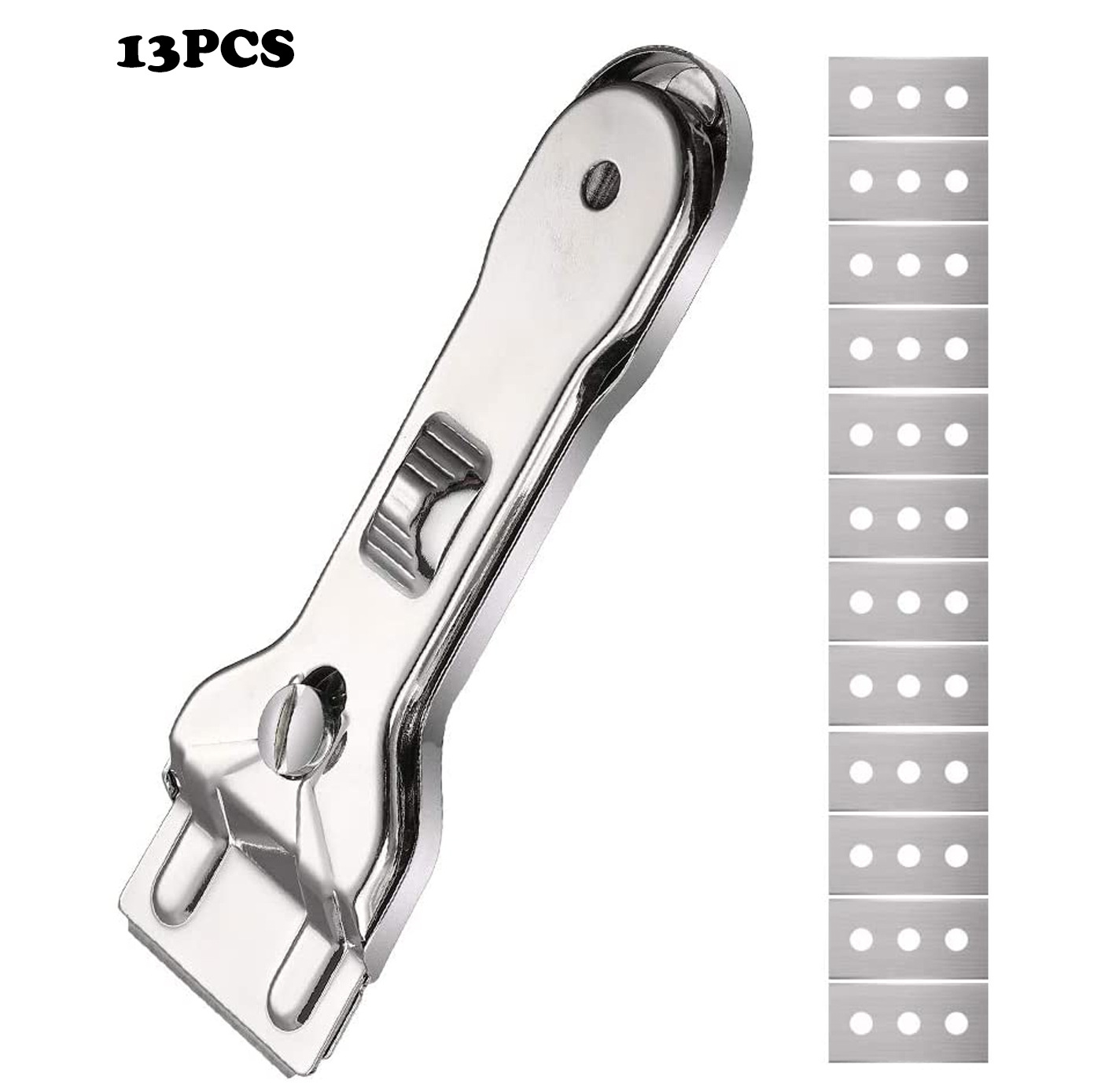 13件套玻璃和陶瓷滚刀刮刀、贴纸贴花窗户清洁刮刀、装饰油漆刮刀