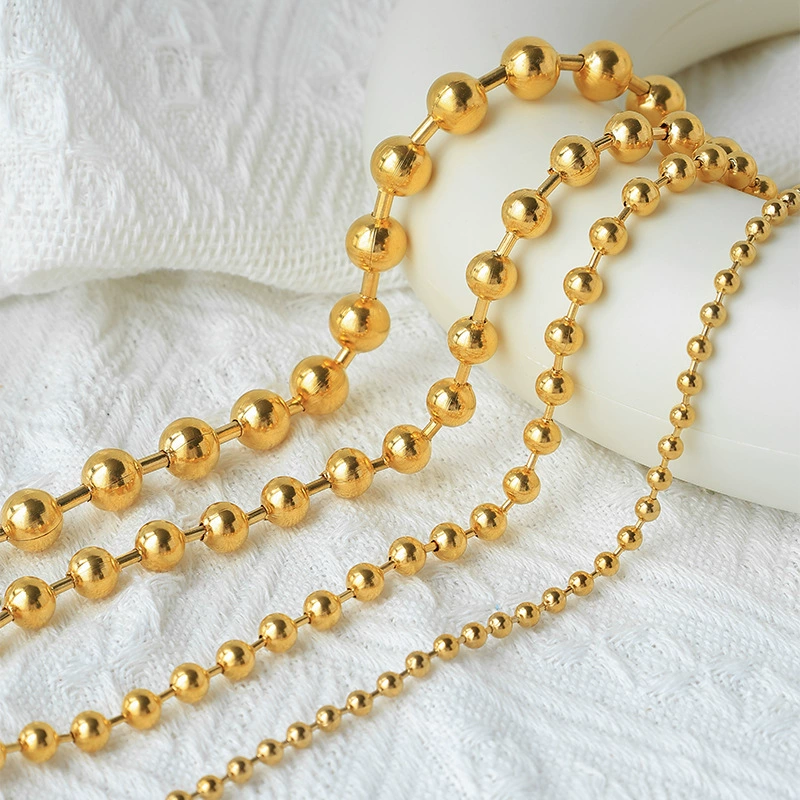 Fashionable universal necklace from pearl stainless steel, accessory, European style, simple and elegant design