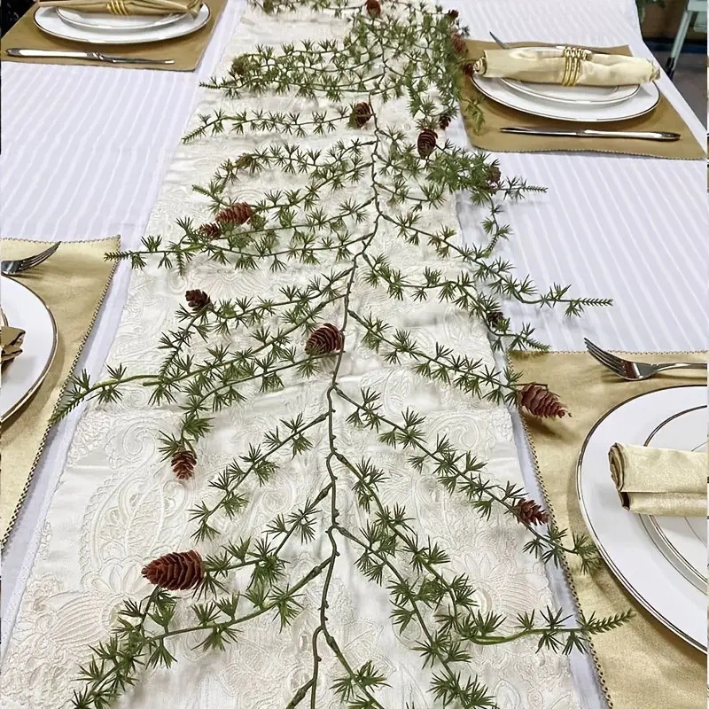 仿真松针藤条亚马逊绿植松针家居墙挂装饰藤蔓圣诞节装饰仿真藤条