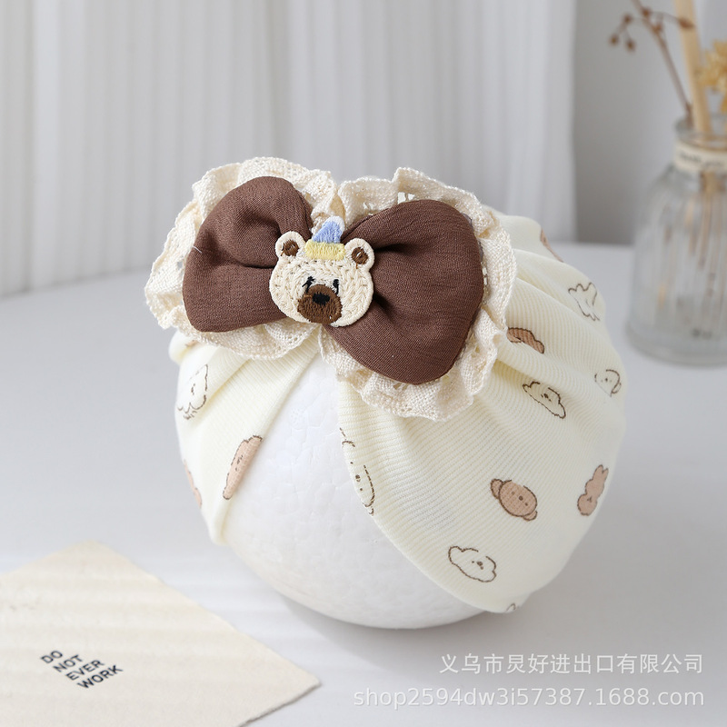 婴儿帽子春秋薄款印度帽男女宝宝可爱韩版胎帽新生儿护囟门帽睡帽|undefined