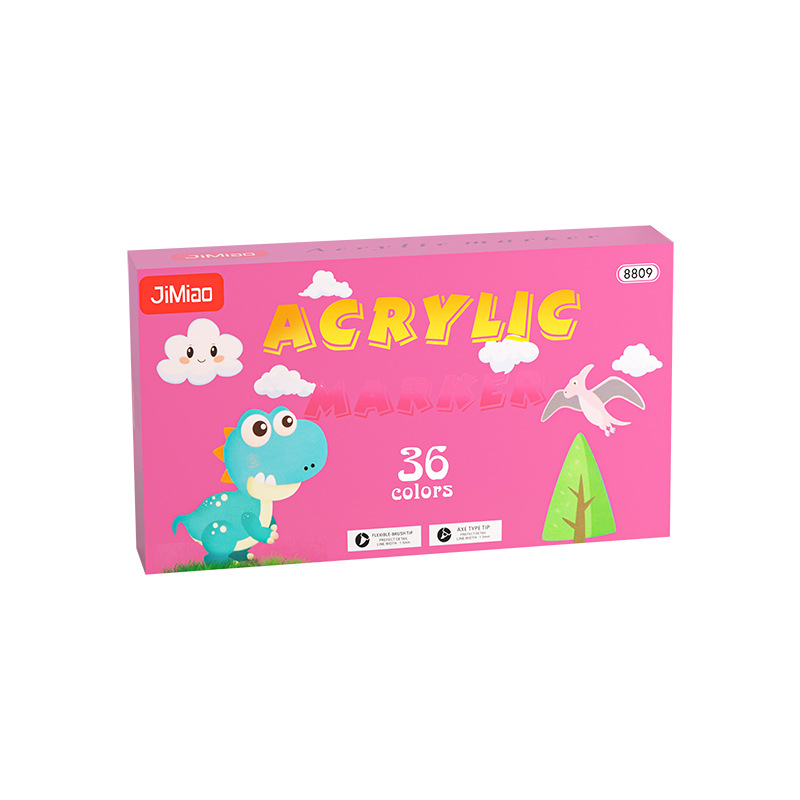 Marcador de acrílico de cabeza suave Cepillo de pintura para niños de doble cabeza Lápiz de graffiti de arte infantil impermeable de secado rápido Pluma de agua de gran capacidad