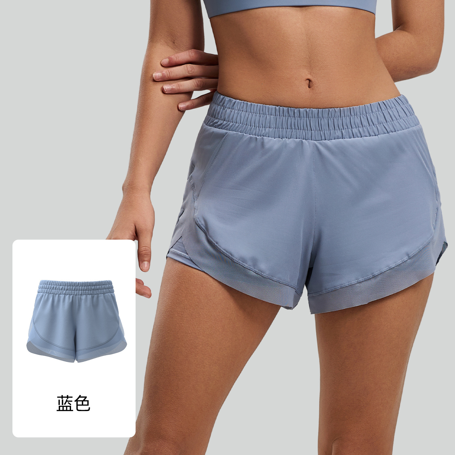 Fábrica que procesa y personaliza pantalones cortos de malla, pantalones cortos deportivos, pantalones cortos de yoga sin costuras con bolsillos y tacto suave para mujer.