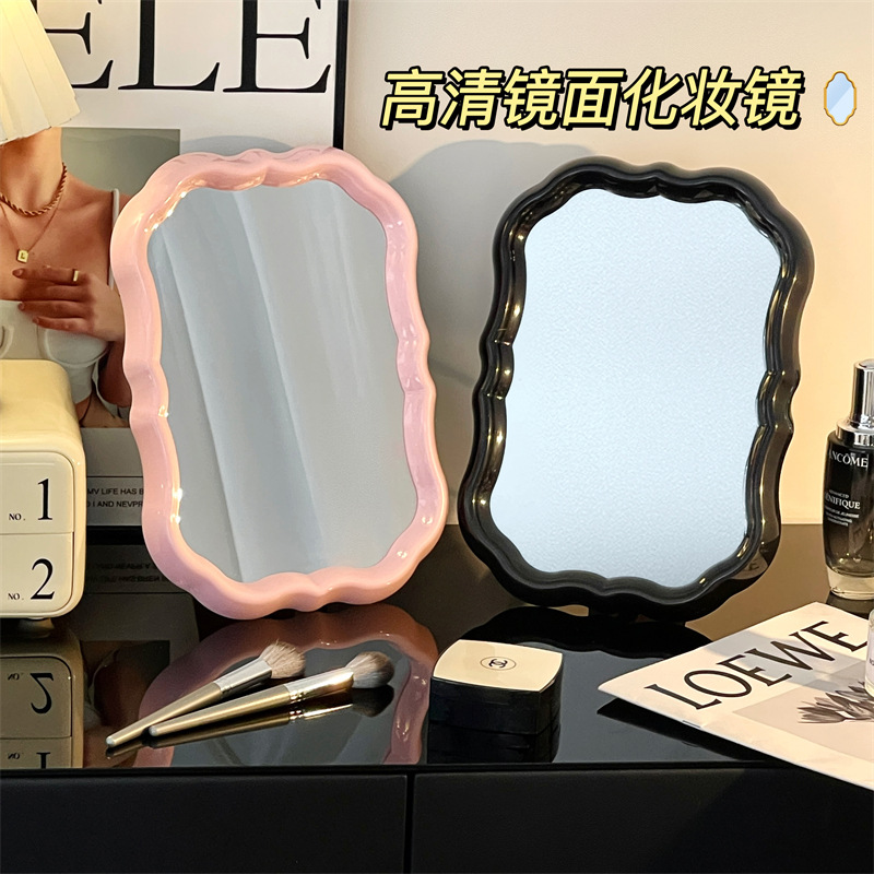 Nuevo espejo de flores dormitorio creativo dormitorio escritorio de alto valor de visualización dormitorio estudiantil espejo de maquillaje espejo de escritorio