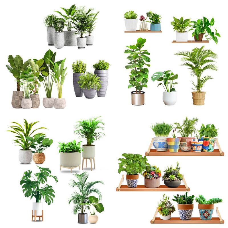 Creative Green Plant Stickers Decorative Small Pattern Wall Art 3D Stereo Wallpaper Self-Adhesive Wall Stickers Background Wall Nordic Style