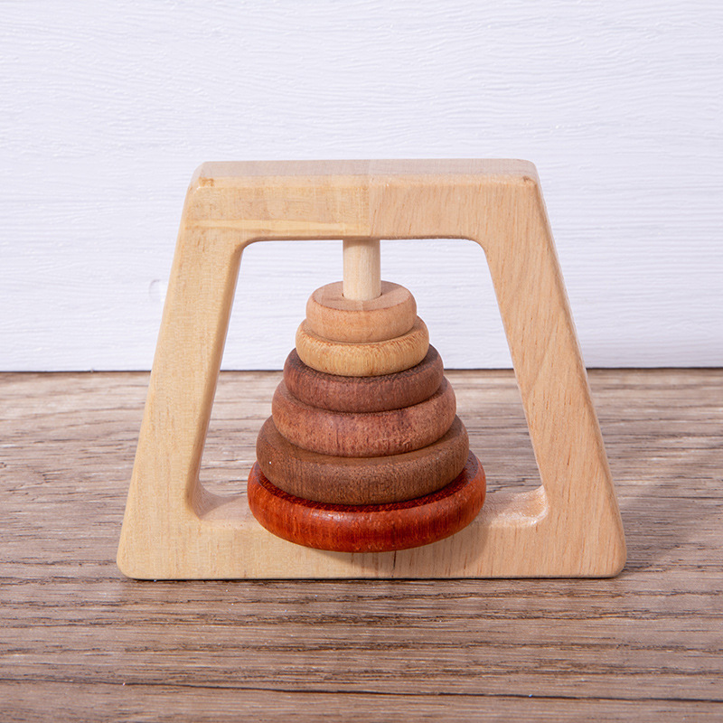 Bebé de madera sonajero juguete bebé de un mes de edad bebé calmante pequeño sonajero molar mordedura agarre regalo de entrenamiento