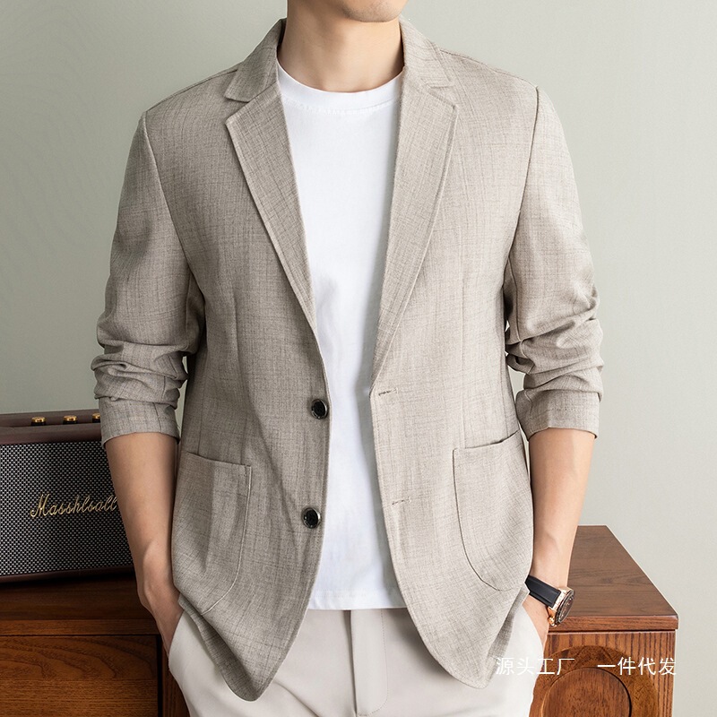 2026 Spring/Summer New Linen Men's Casual Suit Business Casual Non-Iron Thin Sun-Protective Blazer for Men 2026 Spring/Summer New Linen Men's Casual Suit Business Casual Non-Iron Thin Sun-Protective Blazer for Men