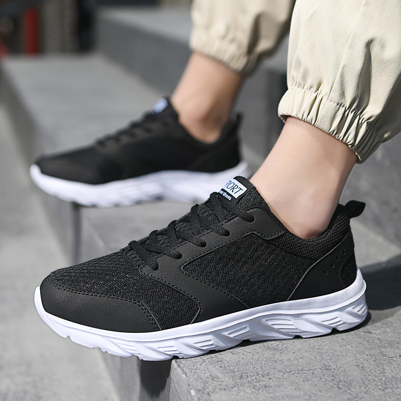 Cross-Border Foreign Trade Shoes 2025 Summer New Style Fly Woven Mesh Running Shoes Lightweight Breathable Casual Shoes Sports Shoes for Men