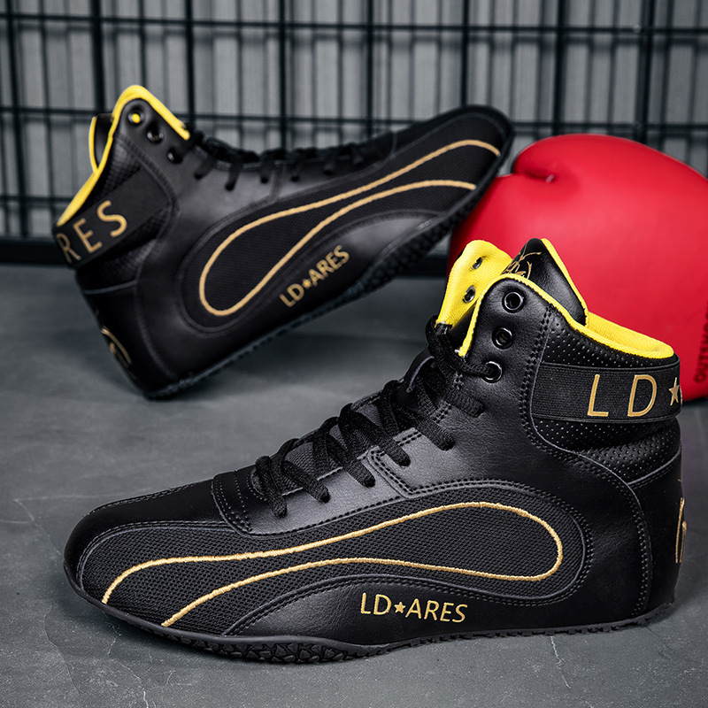 Comfortable Soft-Soled Boxing Shoes, Competition Gym Training Shoes, Wrestling Shoes, Fighting Shoes, Sanda Non-Slip Breathable Shoes