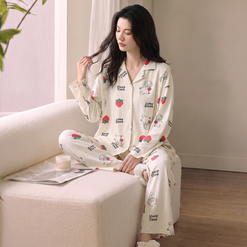 Spring, autumn, and winter pure cotton maternity and postpartum loungewear set with built-in bra, side nursing openings, and adjustable high waist Spring, autumn, and winter pure cotton maternity and postpartum loungewear set with built-in bra, side nursing openings, and adjustable high waist