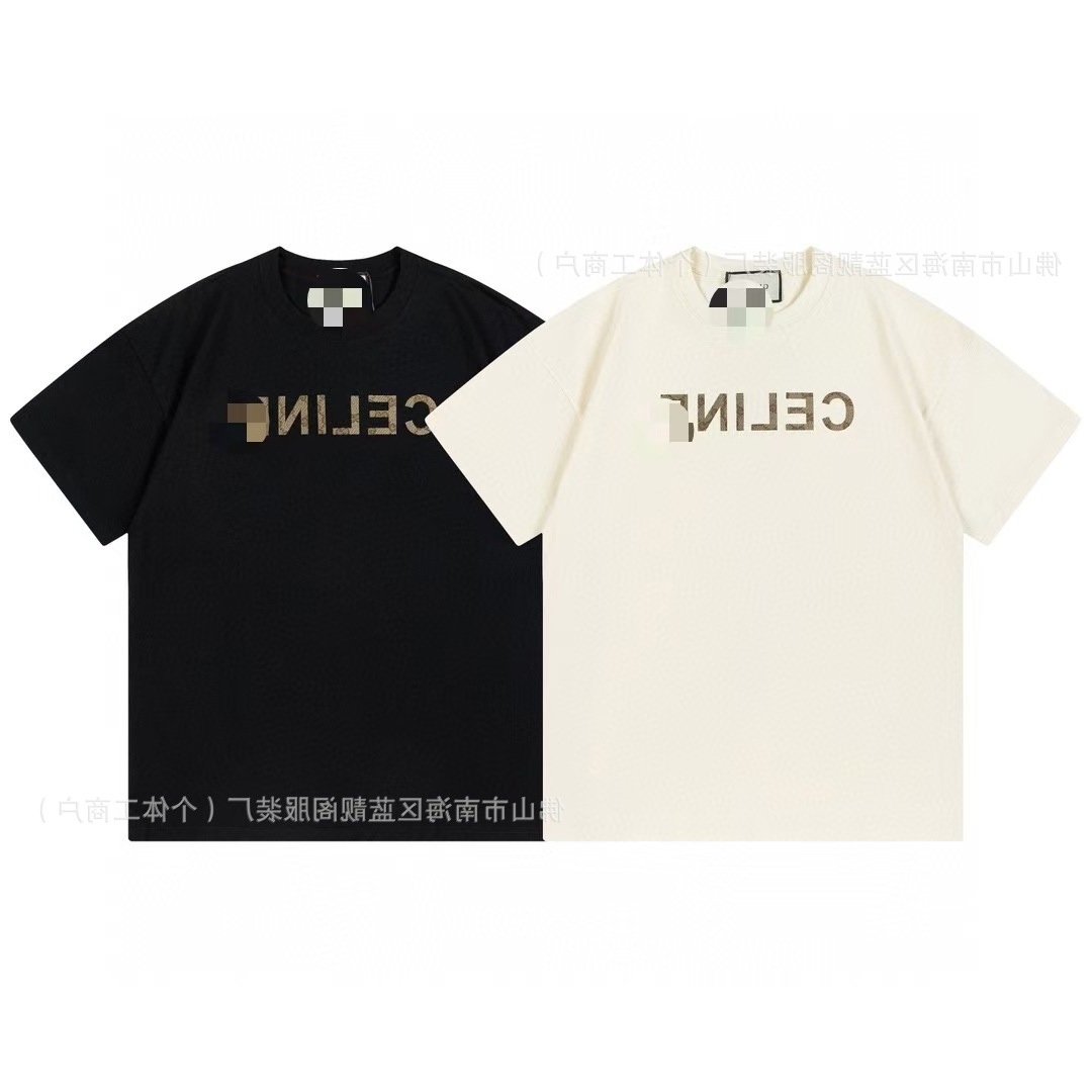 正しいバージョン2024新贅沢潮CEL古典的な基礎モデルのアルファベットプリント男女ゆるい半袖tシャツ280g