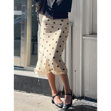 J 66323 Polka dot tulle bodycon midi skirt ������ɴ����ֱͲ