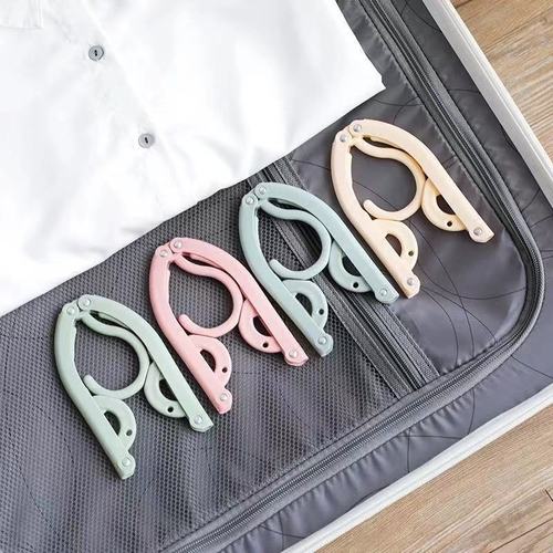 Folding clothes hanger travel outdoor business trip portable student dormitory drying clothes hanger multifunctional telescopic clothes hanger foldable