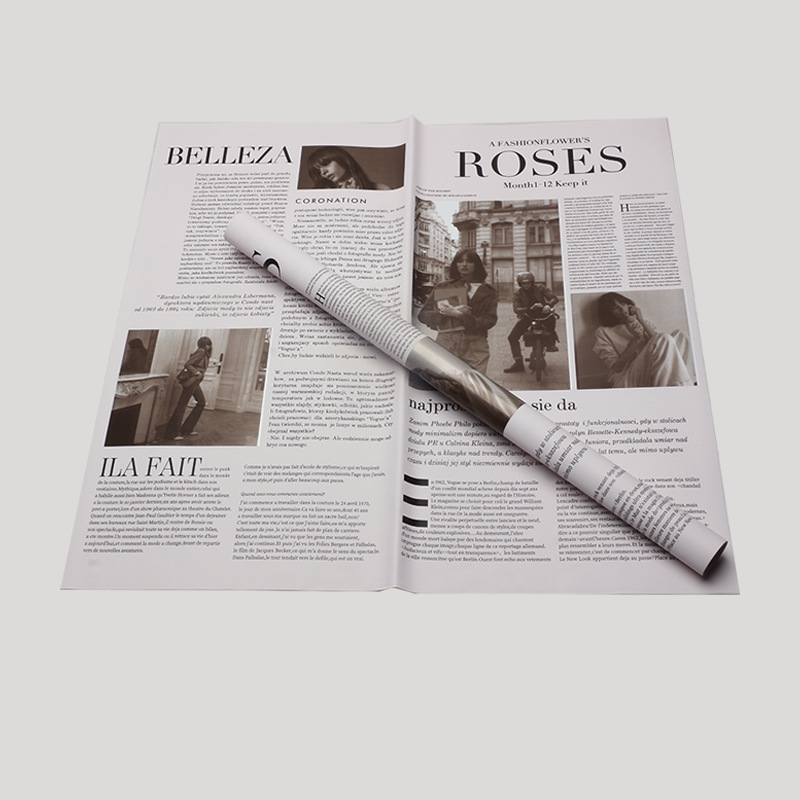 Bright New Fashion Weekly Series Papel de embalaje de flores Periódico en inglés Plástico opp Floristería impermeable Materiales florales