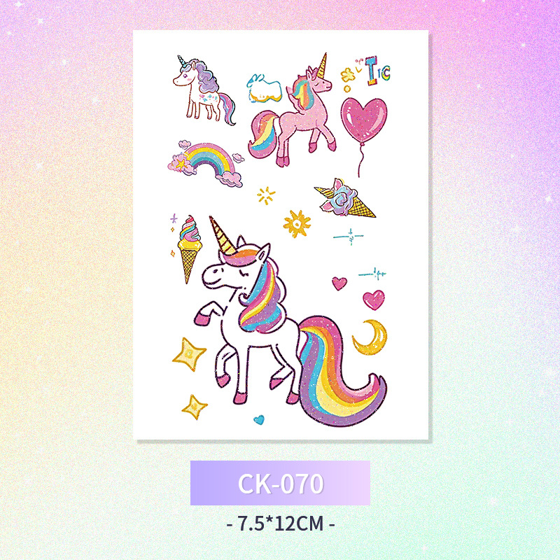 Glitter mariposa cara pegatinas tatuaje pegatinas hadas lavable impermeable de larga duración lindo unicornio ciervo Luna Estrella Planeta