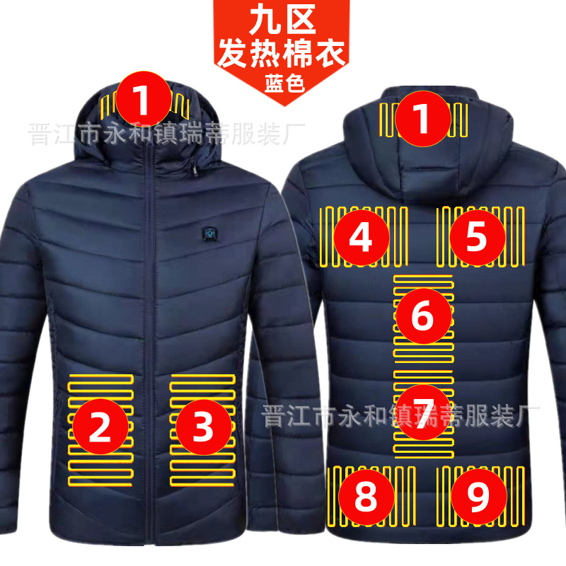 Chaqueta Térmica Acolchada de 4 Controles de Poliéster para Mantenerse Caliente en Invierno
