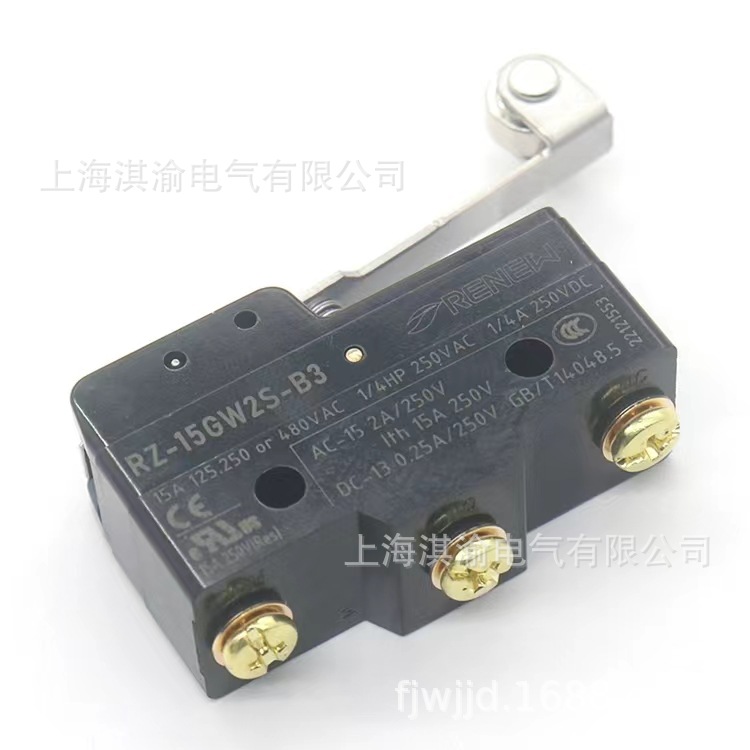 微动开关带金属轮RZ-15GW2S-B3限位行程开关接近转换RENEW兰鸟