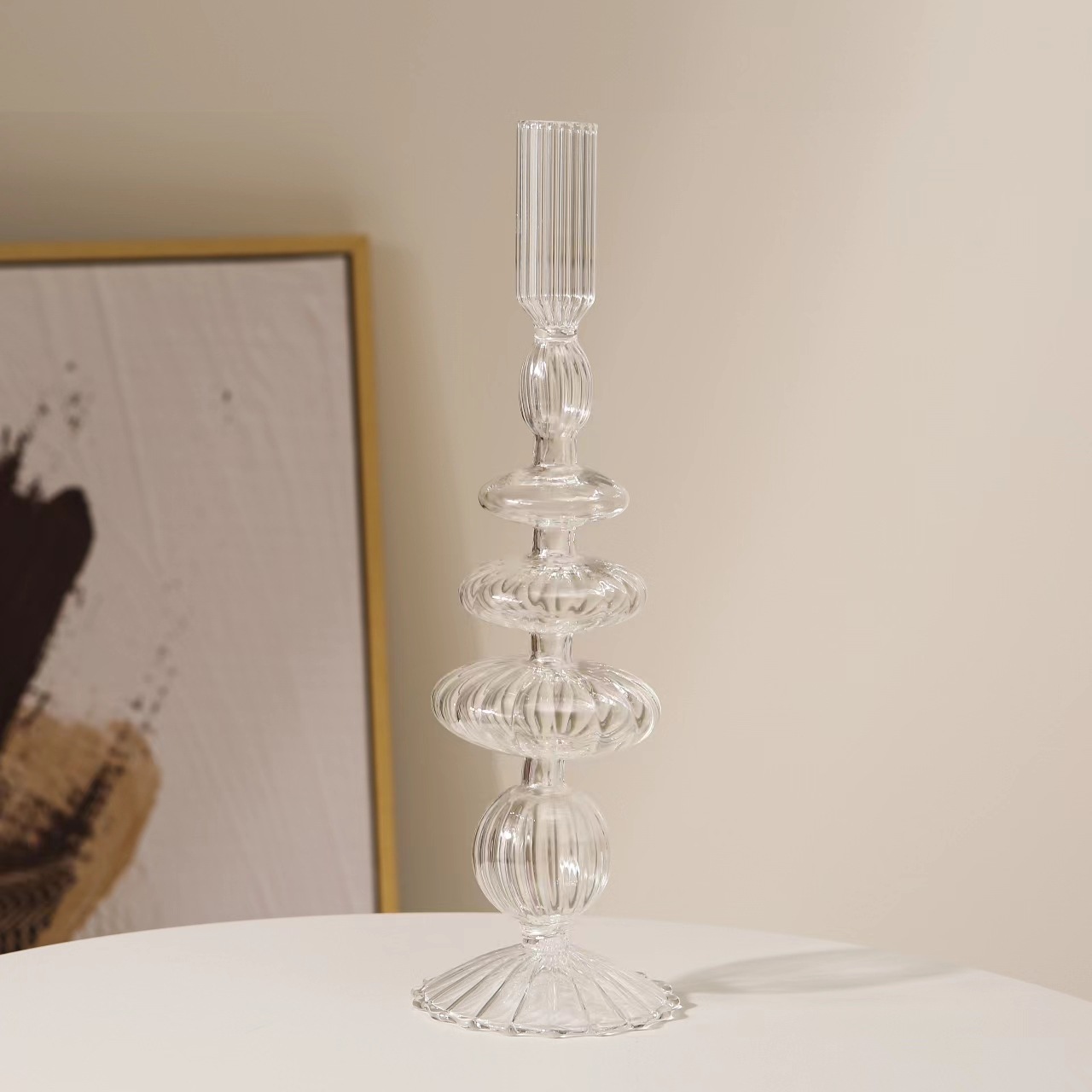 Estilo ins negro candelabro de cristal decoración nórdico romántico francés decoración del hogar tienda de ropa decoración suave