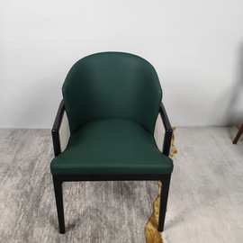 扶手白蜡木餐椅意式家用实木椅子高端接待处售楼处民宿酒店靠背椅