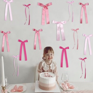 Cross-Border Hot-Selling 40Pcs Double-Sided Ribbon High-Quality Bowknot Artistic Decoration for Hanging on Walls, Bedroom Posters, and Picture Frames