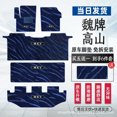 Universal Foot Pad: Carpet Executive Extended Version Modified Special - full-car-blue-galaxy-front-row-second-row-third-row-trunk-small-aisle