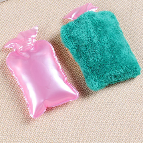 Cute cartoon bow hot water bottle, water-filled explosion-proof hand warmer, water-filled plush hot water bottle