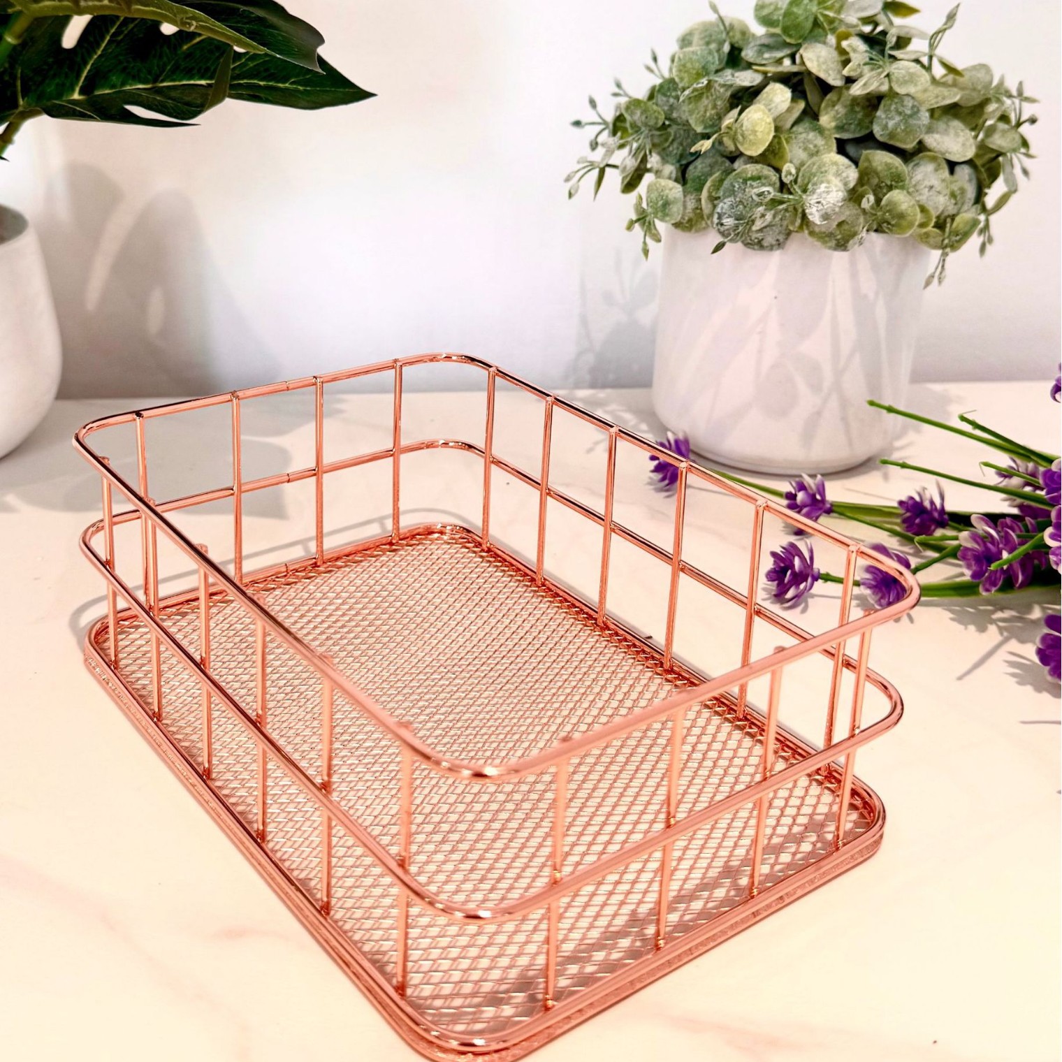 Simple Iron Storage Basket Dormitory Desktop Organizer Snack Basket Storage Basket Miscellaneous Basket Cosmetics Storage Box