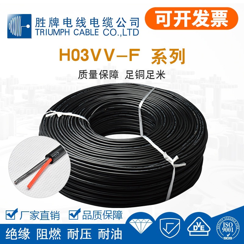 现货VDE认证 H03VV-F 2*0.75 电源线 线PVC 厂家电线现货