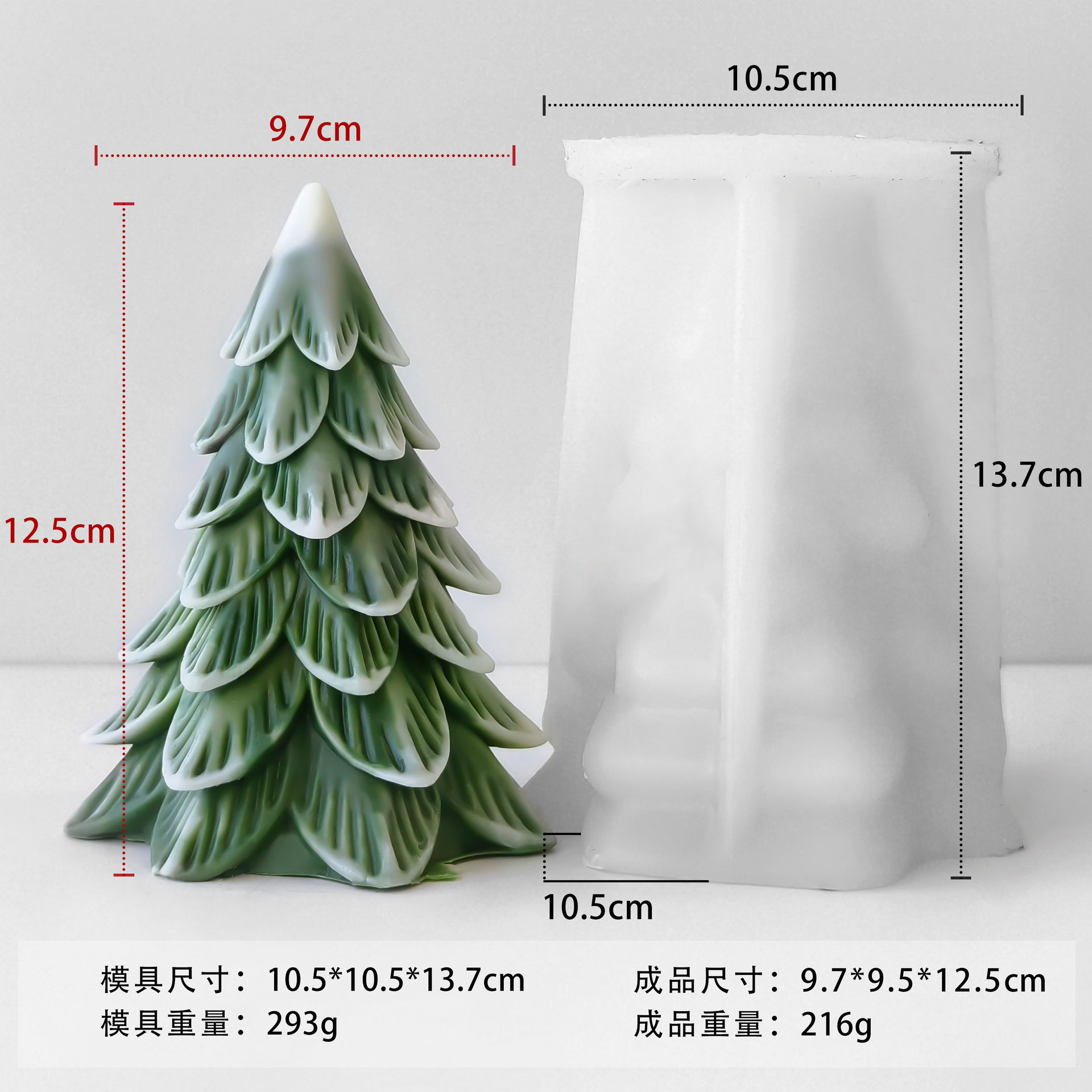 Jiahui árbol de Navidad banana molde DIY decoración de Navidad barra magnética vela adornos abrasivos
