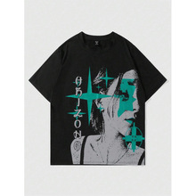 �羳ŷ�� MEN Street Life Men's Silhouette Figure Print T