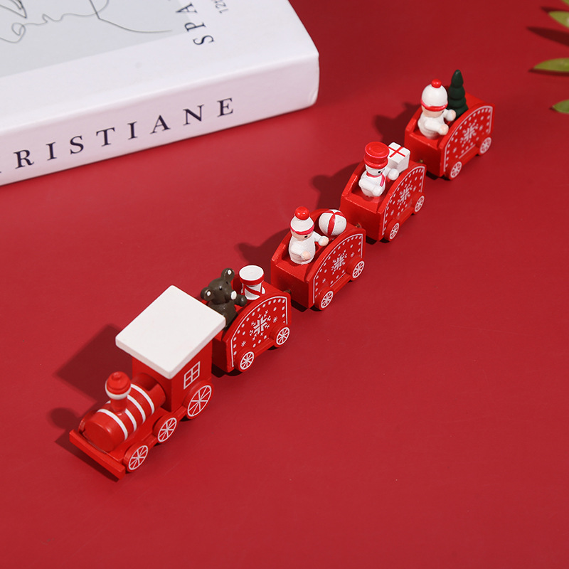 Train Pattern Christmas Cute Train Wood Party Carnival Decorative Props