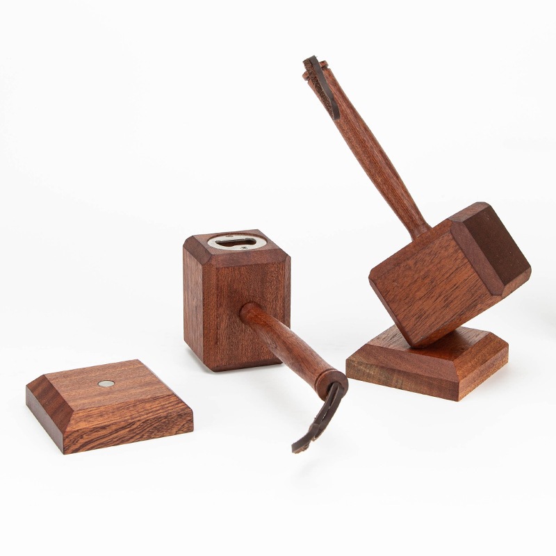 Abridor de botellas con martillo de Thor, abridor de cerveza magnético de madera, divertido abridor de bebidas, decoración creativa para el hogar y adorno con personalidad._voghion.com