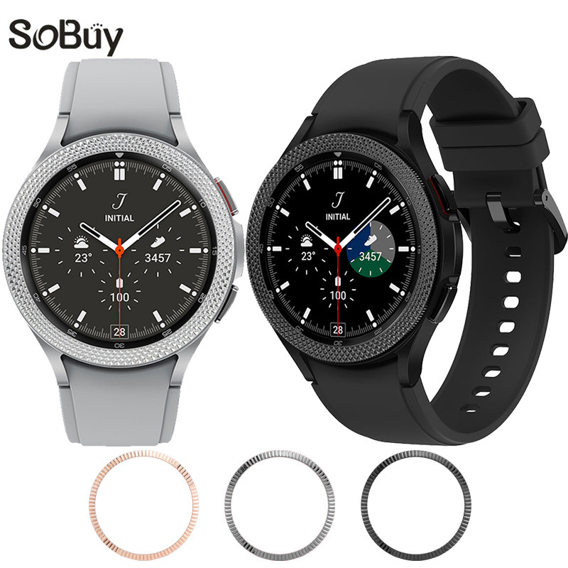 For Samsung Galaxy watch6 Watch Diamond Twill Watch Watch5/4 Metal Scale Protection Ring