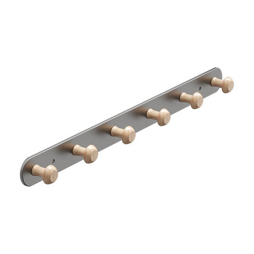 Hook-free wall-mounted stainless steel clothes hanger for kitchens and bathrooms, suitable for hanging clothes and towels on the back of doors without drilling holes.