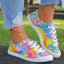 F 79041 Tie Dye Flat Casual Women Shoes ��Ⱦƽ��ŮЬ ��