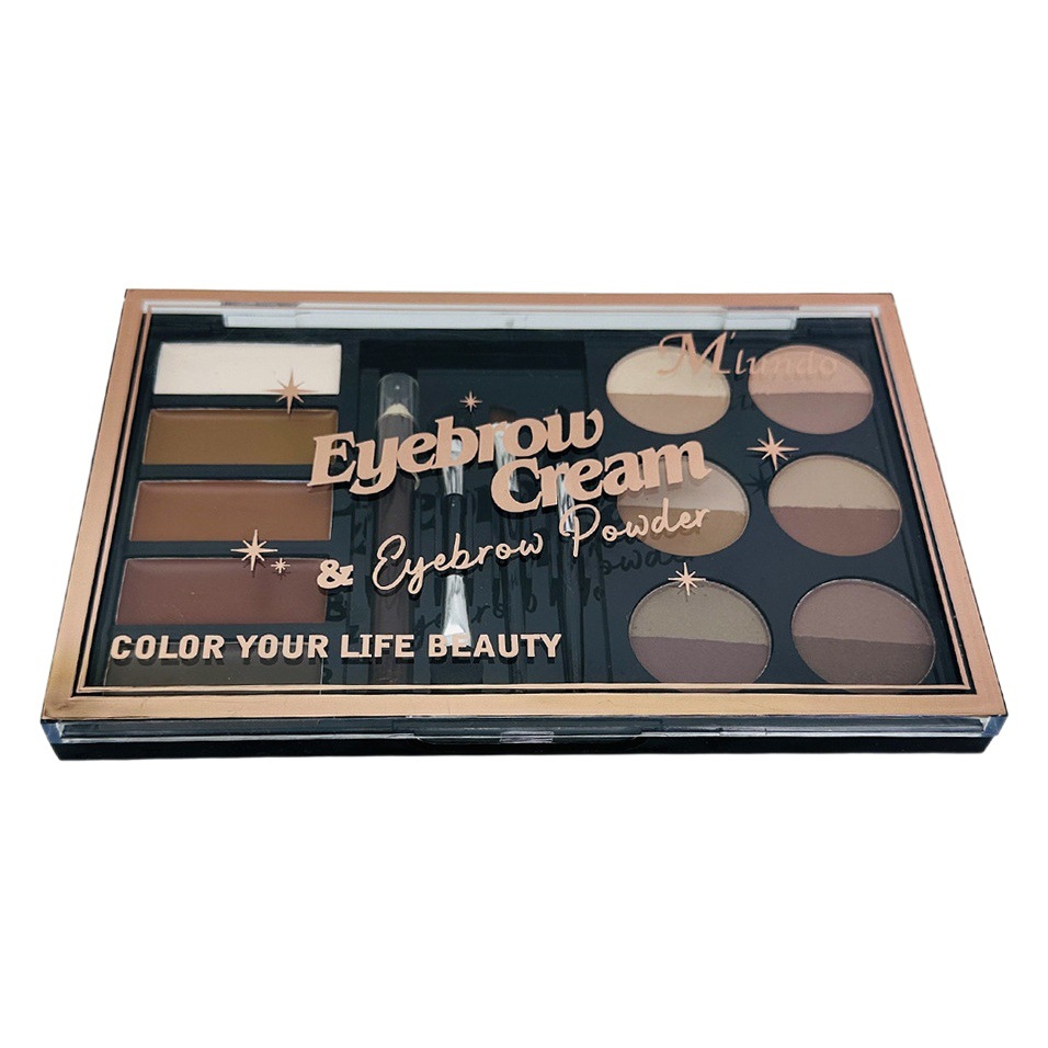 Cross-border Mlundo ceja tinte crema ceja lápiz ceja polvo caja traje con cepillo artista de maquillaje no es fácil de manchas maquillaje al por mayor