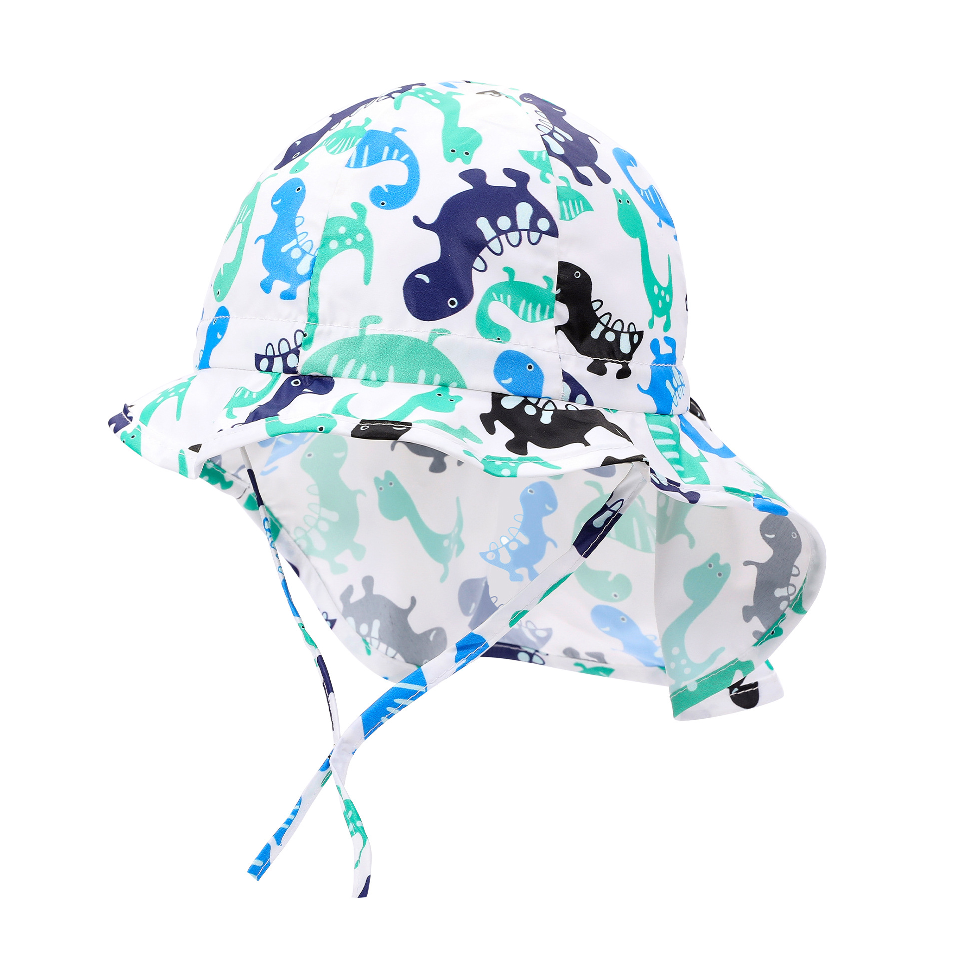 흰색 공룡 러플 숄 모자