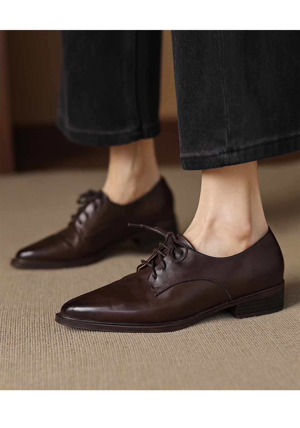 CHIKO Chrystal Pointy Toe Block Heels Oxfords Shoes